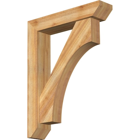 Ekena Millwork Westlake Slat Rough Sawn Bracket w/ Offset Brace, Western Red Cedar, 6"W x 28"D x 36"H BKT0604X28X36WTL06RWR
